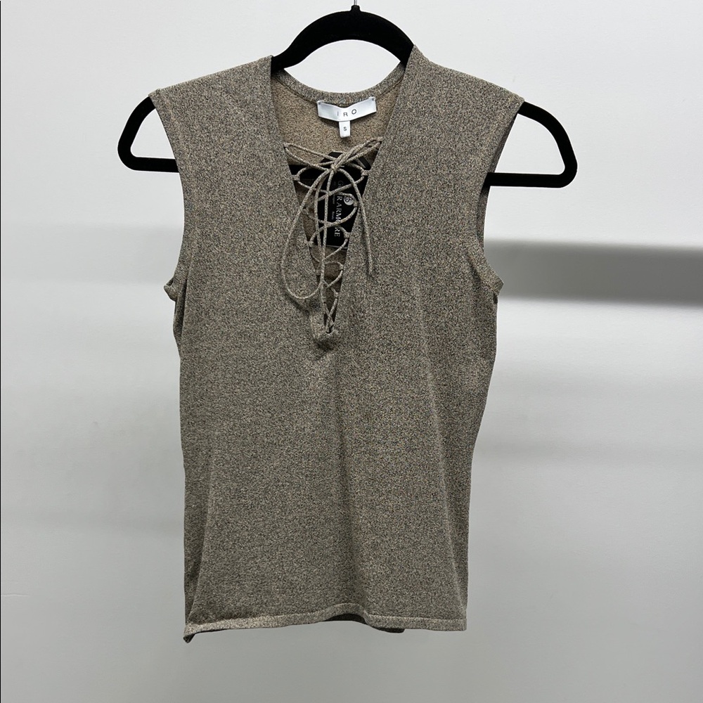 IRO Lace-Up Knit Tank Top